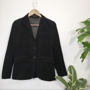 Theory Black Velvet Button Up Blazer